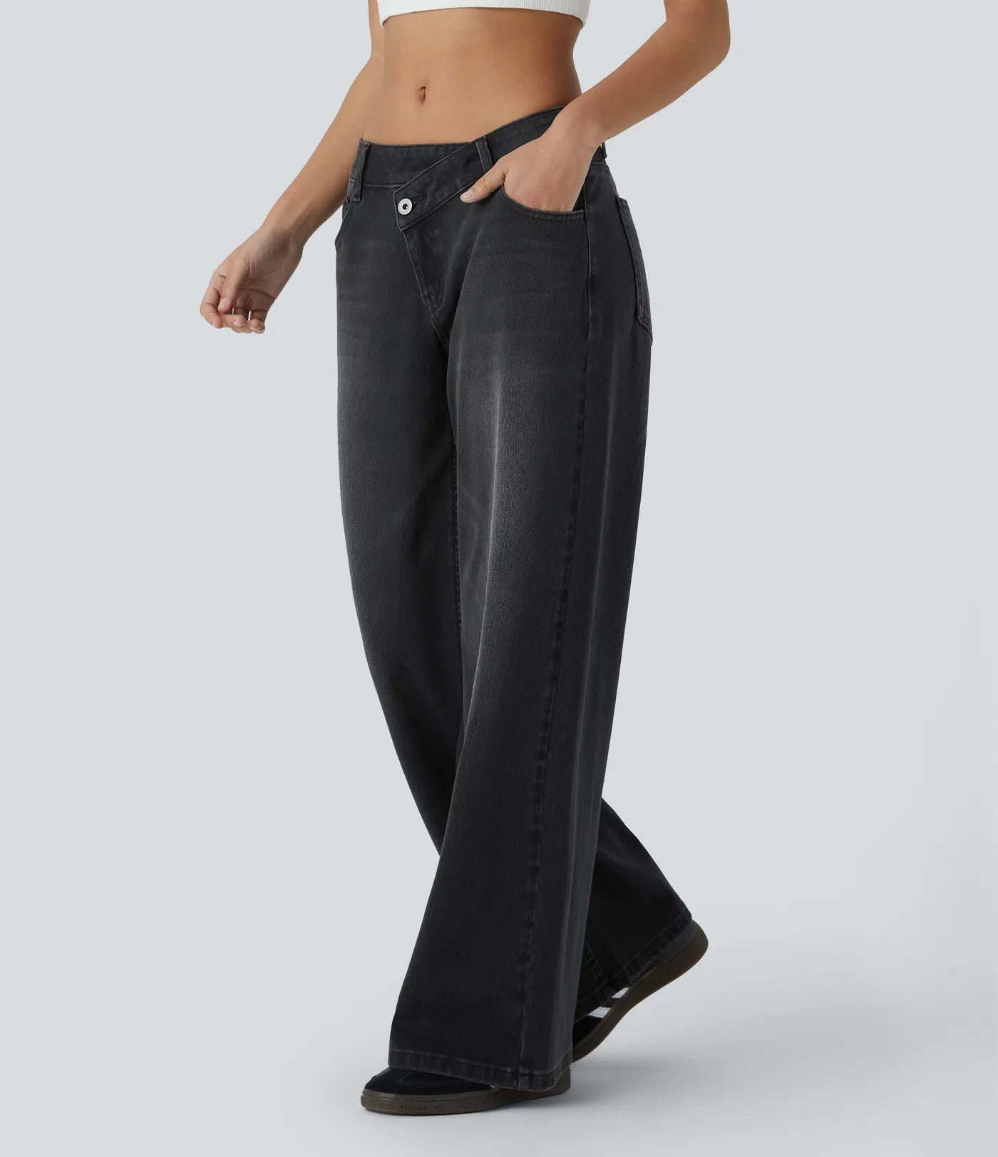Elin | Bekväma Wide Leg-jeans med Elegant Passform & Praktiska Dragkedjefickor