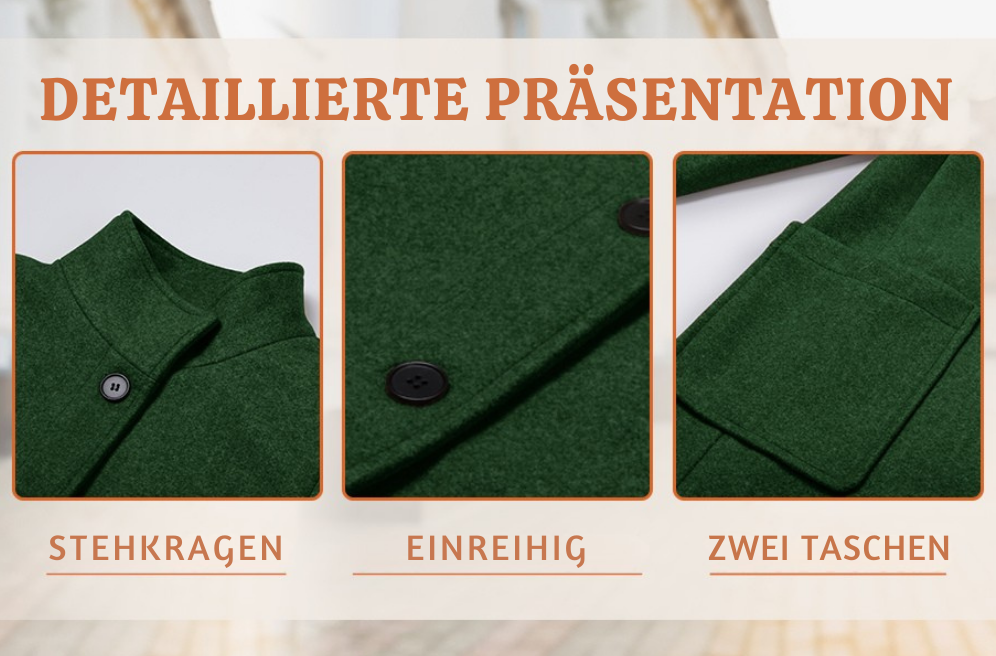 Linnea™ | Lyxig Lång Ullmixkappa