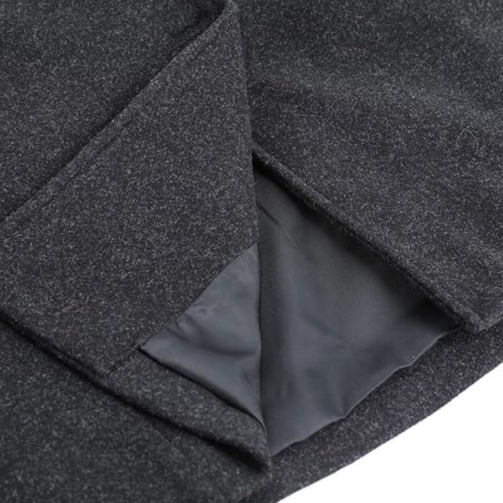 Linnea™ | Lyxig Lång Ullmixkappa