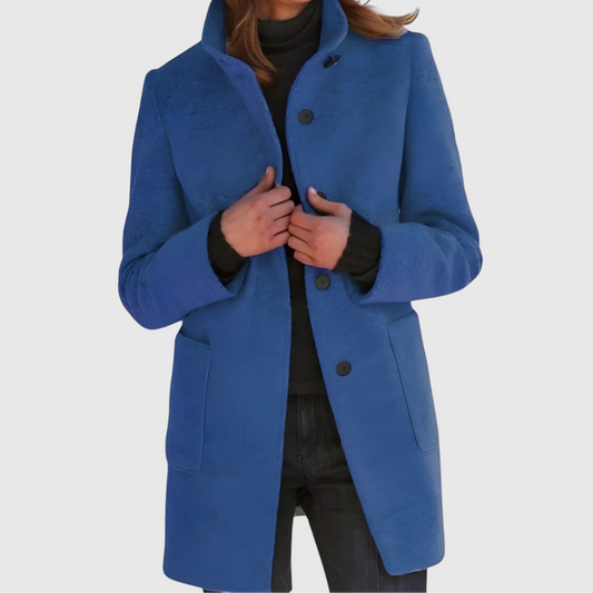 Linnea™ | Lyxig Lång Ullmixkappa