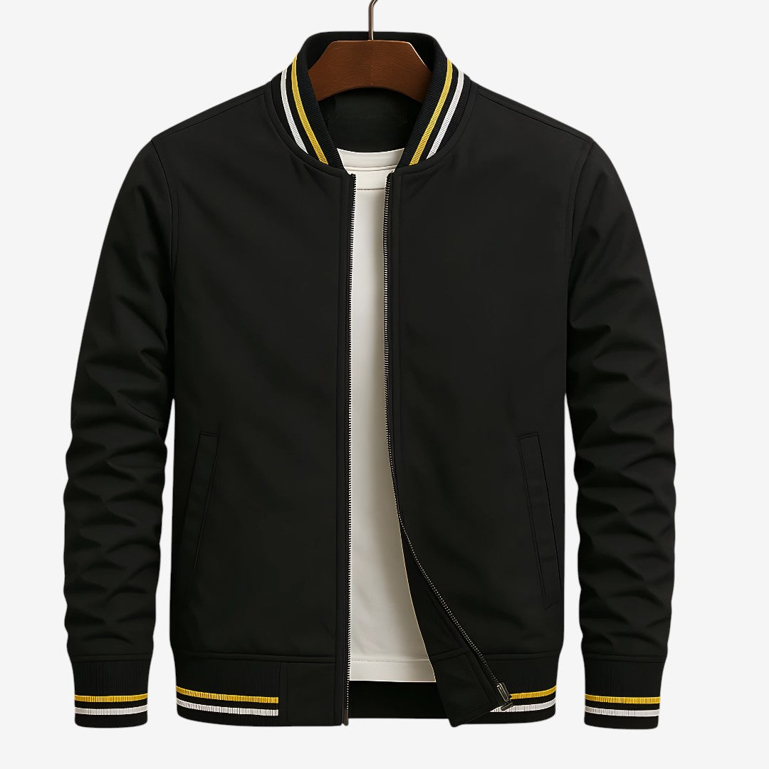 Elegant Striped Bomber Jacket – By Viktor™