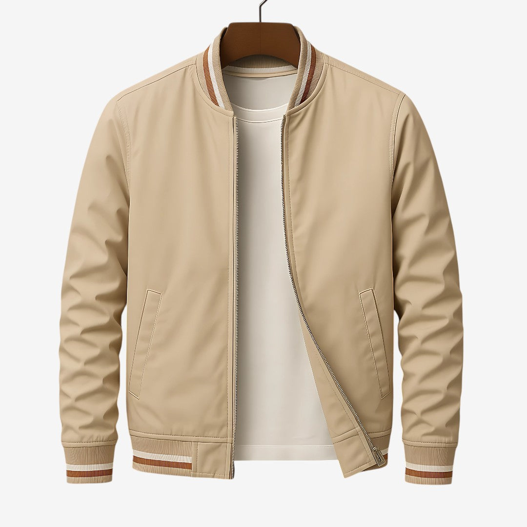 Elegant Striped Bomber Jacket – By Viktor™
