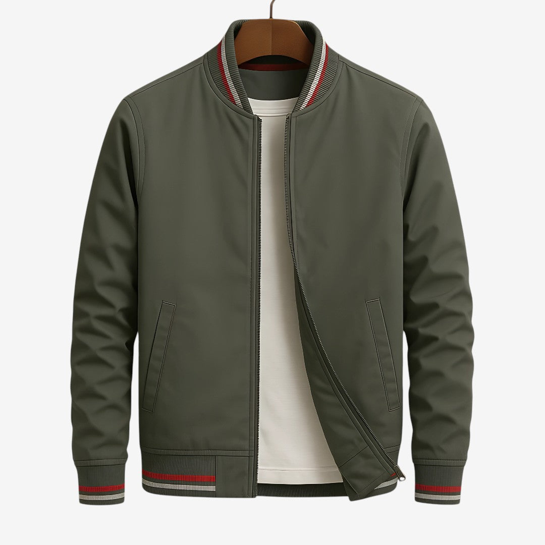 Elegant Striped Bomber Jacket – By Viktor™