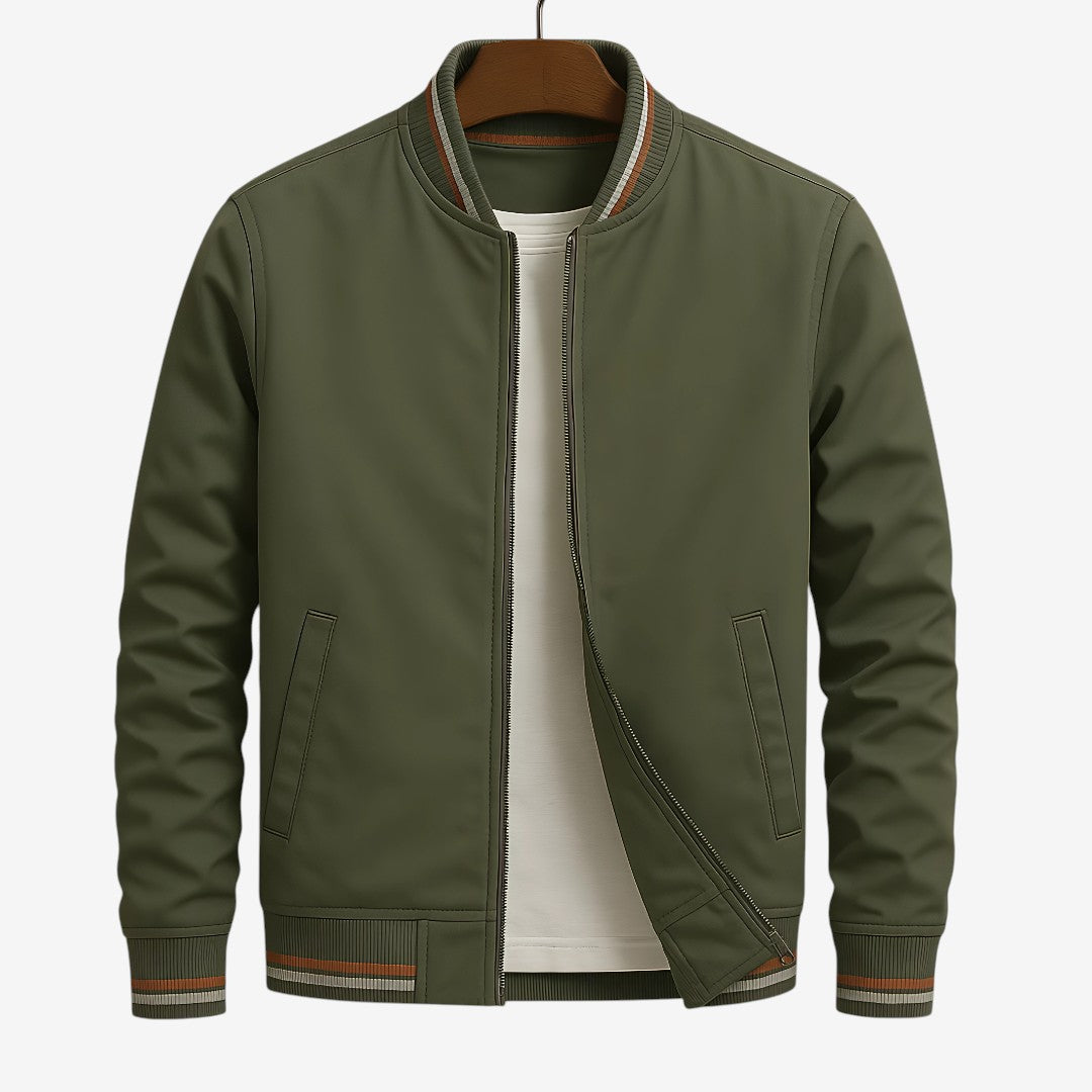 Elegant Striped Bomber Jacket – By Viktor™
