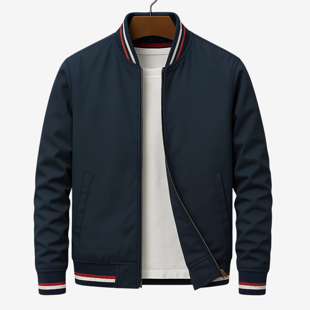 Elegant Striped Bomber Jacket – By Viktor™