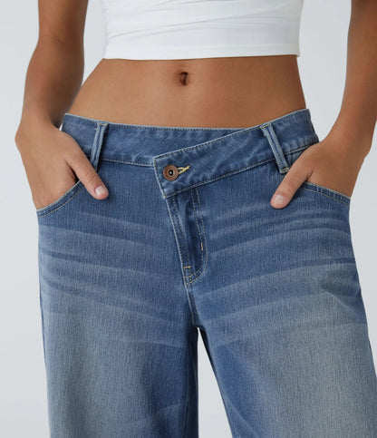 Elin | Bekväma Wide Leg-jeans med Elegant Passform & Praktiska Dragkedjefickor
