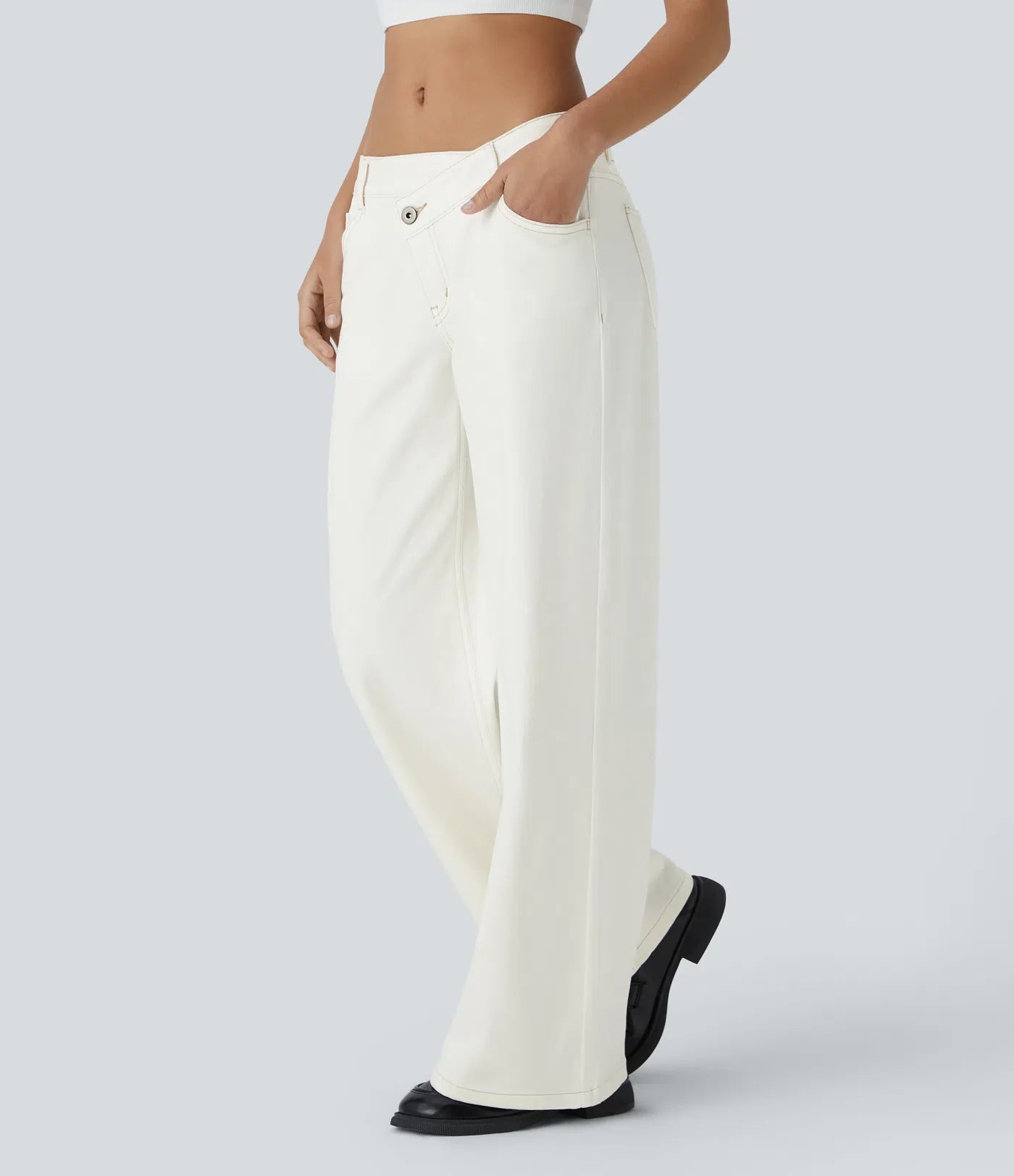 Elin | Bekväma Wide Leg-jeans med Elegant Passform & Praktiska Dragkedjefickor