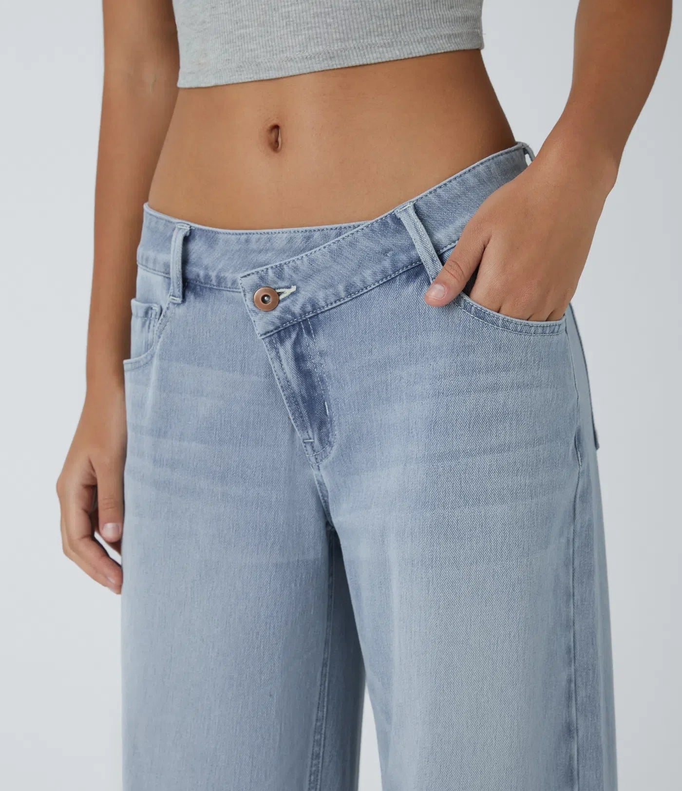 Elin | Bekväma Wide Leg-jeans med Elegant Passform & Praktiska Dragkedjefickor