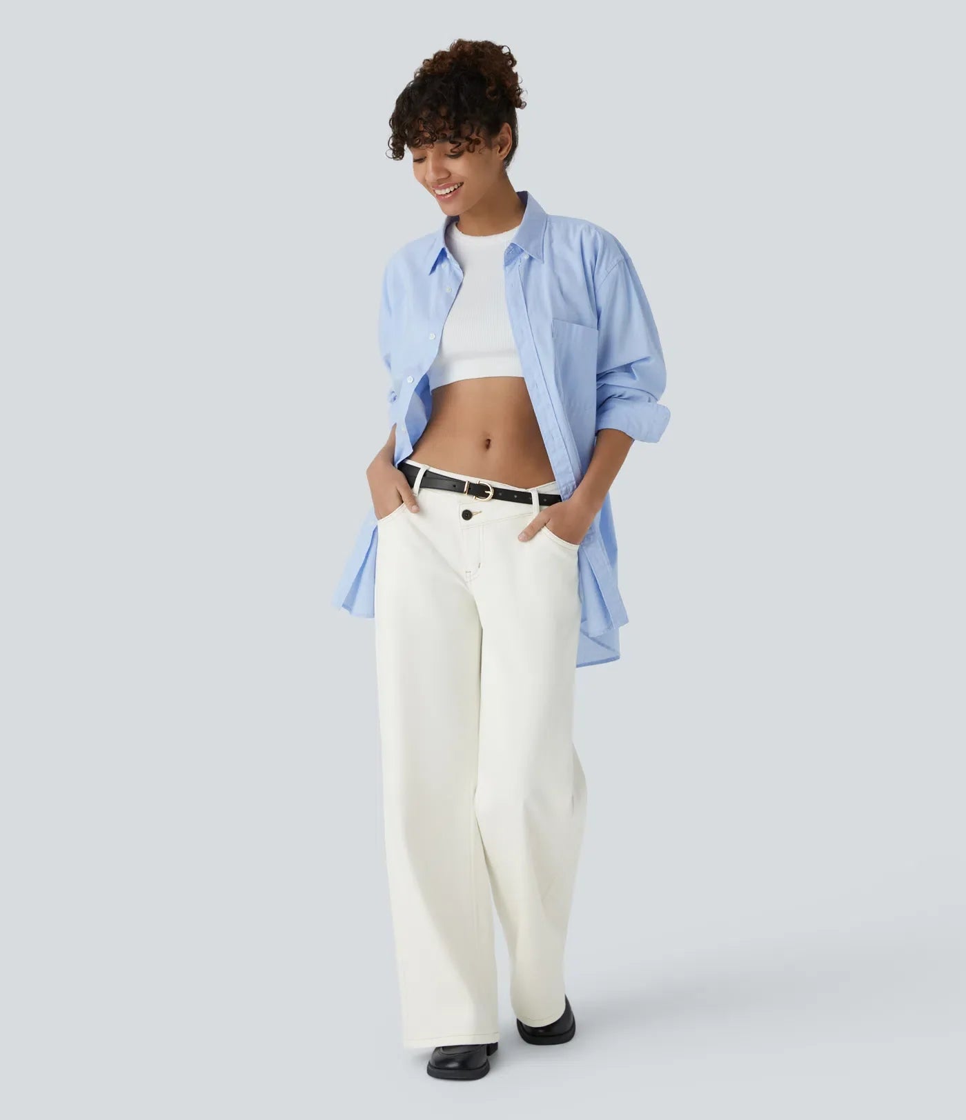 Elin | Bekväma Wide Leg-jeans med Elegant Passform & Praktiska Dragkedjefickor
