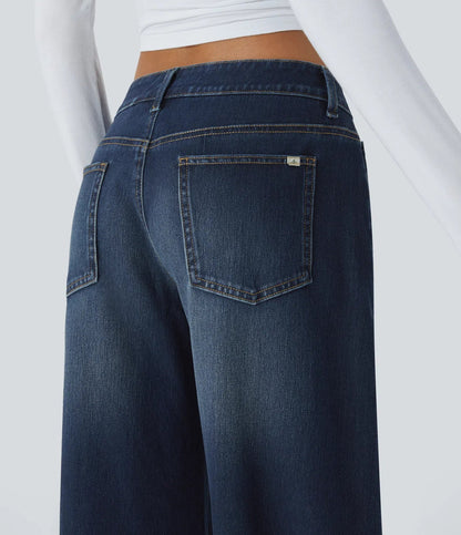 Elin | Bekväma Wide Leg-jeans med Elegant Passform & Praktiska Dragkedjefickor