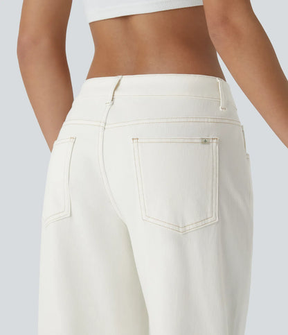 Elin | Bekväma Wide Leg-jeans med Elegant Passform & Praktiska Dragkedjefickor