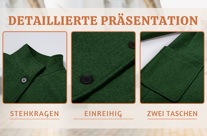 Linnea™ | Lyxig Lång Ullmixkappa