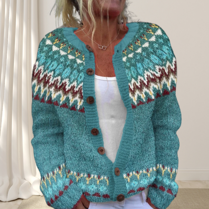 Freja™ - Elegant stickad cardigan med dekorativt mönster